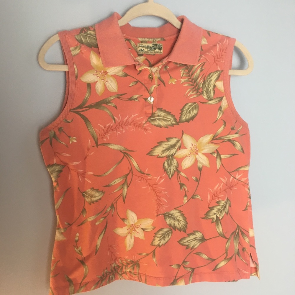 Tropical sleeveless top, Havana Jack’s Cafe coral